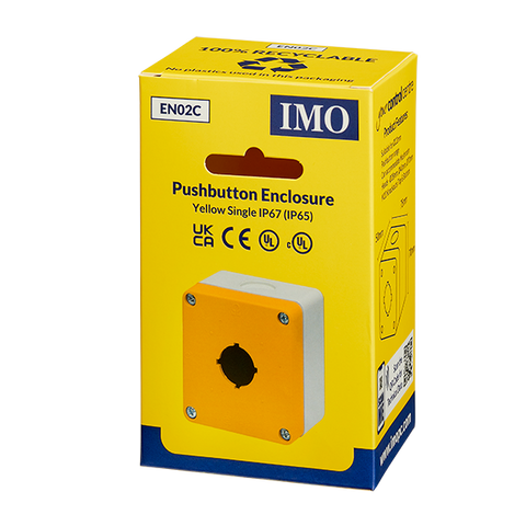 Single Button Enclosure with Yellow lid (BG1-YEL) - EN02C - ARCK Electrical Wholesale Supplies