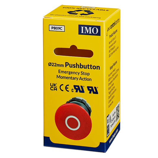 IP67 Red Mushroom Stop Button, 40mm non latching (BS3P14RED-O) - PB09C - ARCK Electrical Wholesale Supplies