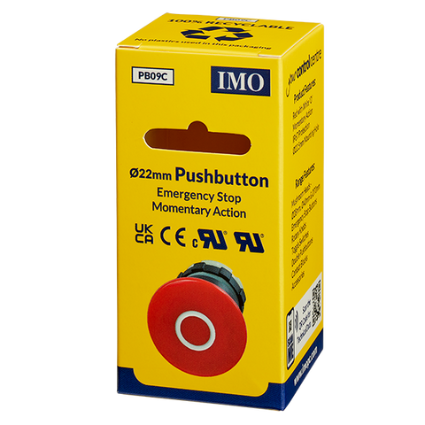 IP67 Red Mushroom Stop Button, 40mm non latching (BS3P14RED-O) - PB09C - ARCK Electrical Wholesale Supplies