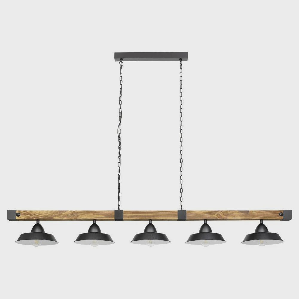 Oldbury 5 Light Pendant Black Steel - 205036 - ARCK Electrical Wholesale Supplies