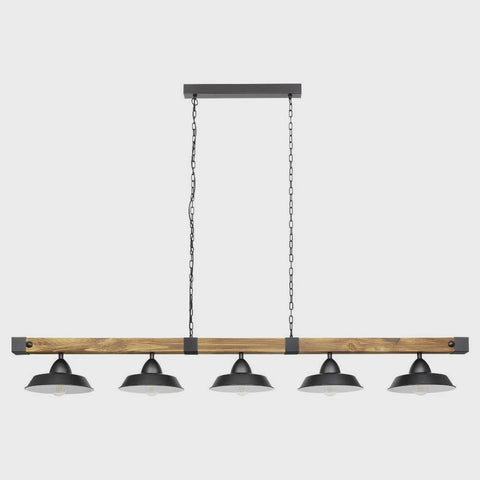 Oldbury 5 Light Pendant Black Steel - 205036 - ARCK Electrical Wholesale Supplies