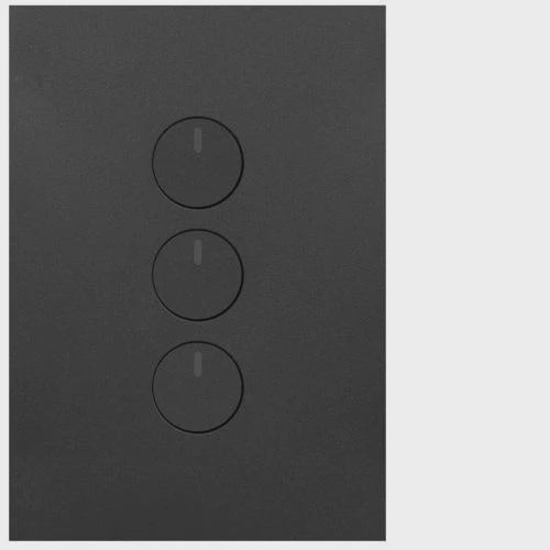 HAGER FINESSE 3 GANG PRESS SWITCH (MATT BLACK) - WBQSV3PB-MB - ARCK Electrical Wholesale Supplies
