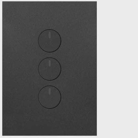 HAGER FINESSE 3 GANG PRESS SWITCH (MATT BLACK) - WBQSV3PB-MB - ARCK Electrical Wholesale Supplies