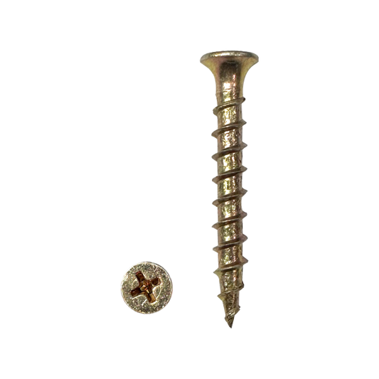Laminating Screws - 10Gx38mm BUDGE HEAD YELLOW ZINC - LSJ1038 - ARCK Electrical Wholesale Supplies