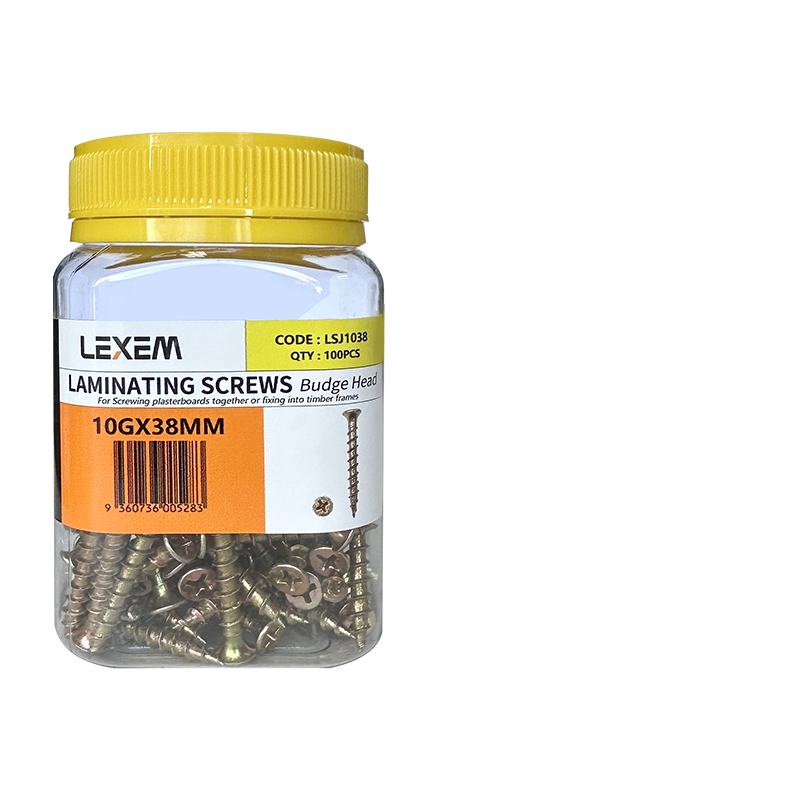 Laminating Screws - 10Gx50mm BUDGE HEAD YELLOW ZINC - LSJ1050 - ARCK Electrical Wholesale Supplies