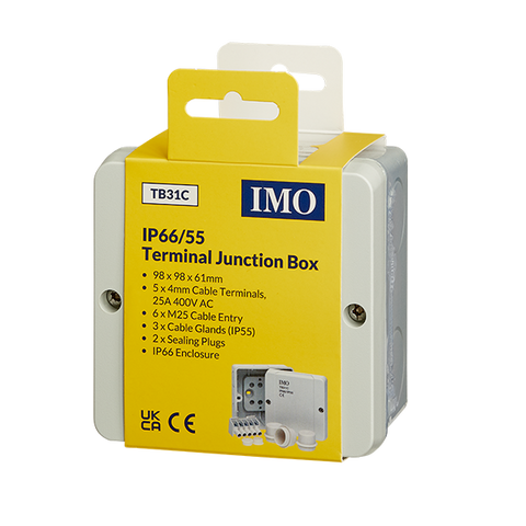98x98x61mm ENCLOSURE, c/w 5x 4mm TERMINALS 25A - TB31C
