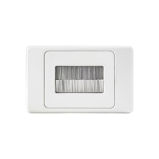 Brush Wall Plate  Nylon Bristles - White - ESW190 - ARCK Electrical Wholesale Supplies