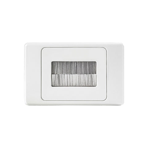 Brush Wall Plate  Nylon Bristles - White - ESW190 - ARCK Electrical Wholesale Supplies