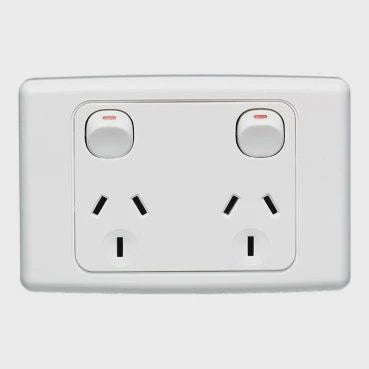 Clipsal Double Power Point GPO 10Amp White 2000 Series - 2025-WE - ARCK Electrical Wholesale Supplies