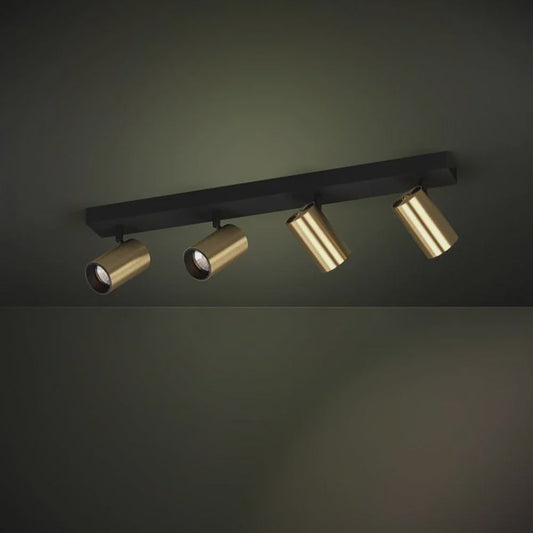 Cumaribo Spot 4 lights Black / Brass Steel - 390085N - ARCK Electrical Wholesale Supplies