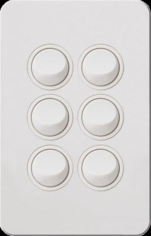 Hager 16 Amp 6 Gang SILHOUETTE - WBSSV6-MW - ARCK Electrical Wholesale Supplies