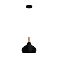 Sabinar 1 Light Pendant Medium Black Steel - 203192N