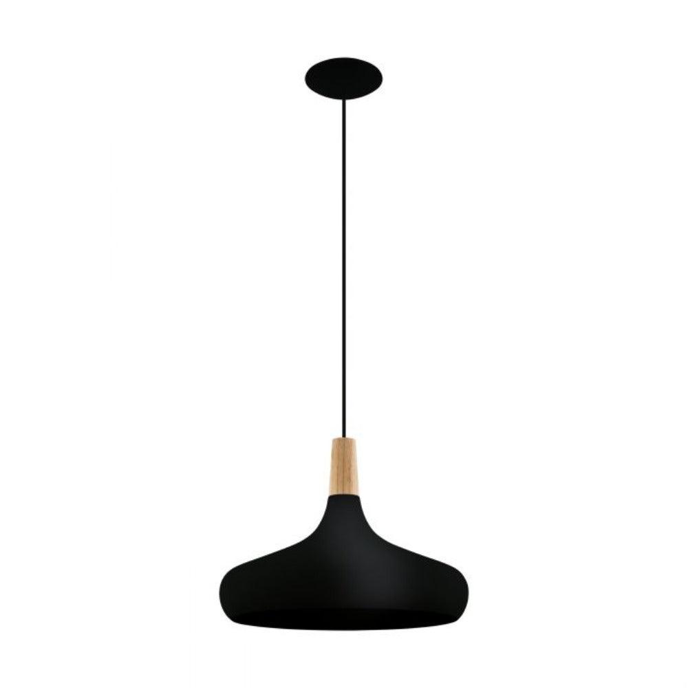 Sabinar 1 Light Pendant Large Black Steel - 203193N