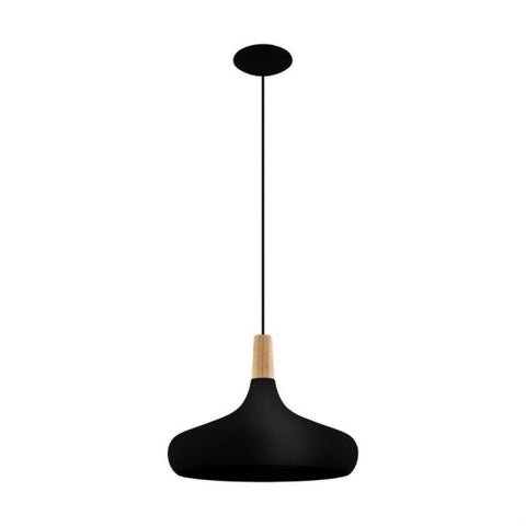 Sabinar 1 Light Pendant Large Black Steel - 203193N