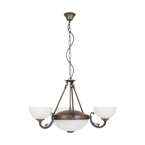 Savoy 5 Light Pendant Oil Rubbed Bronze / White - 204954