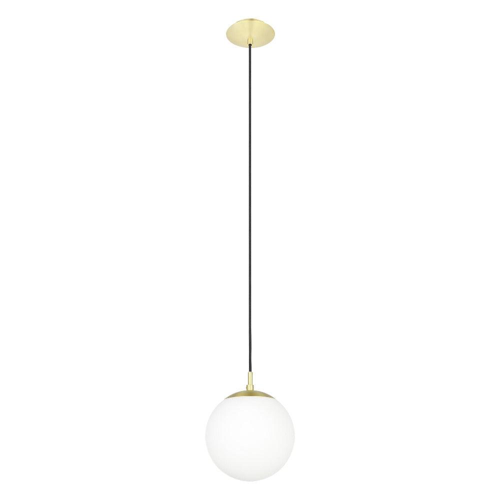 Rondo 1 Light Small Pendant Matt Brass / Opal Matt - 205012