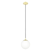 Rondo 1 Light Small Pendant Matt Brass / Opal Matt - 205012