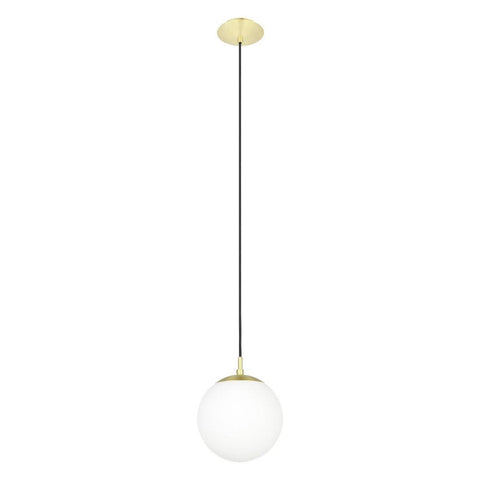 Rondo 1 Light Small Pendant Matt Brass / Opal Matt - 205012