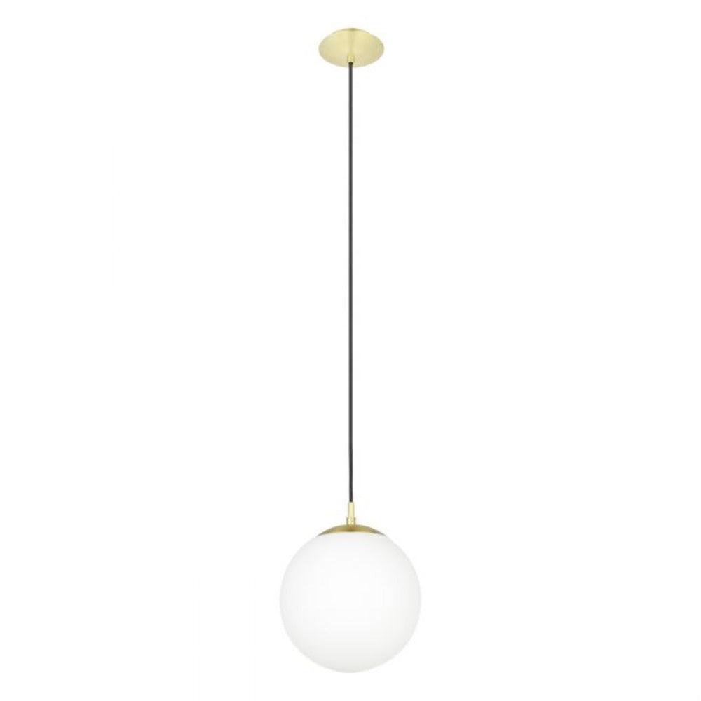 Rondo 1 Light Medium Pendant Matt Brass / Opal Matt - 205013