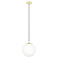 Rondo 1 Light Large Pendant Matt Brass / Opal Matt - 205014