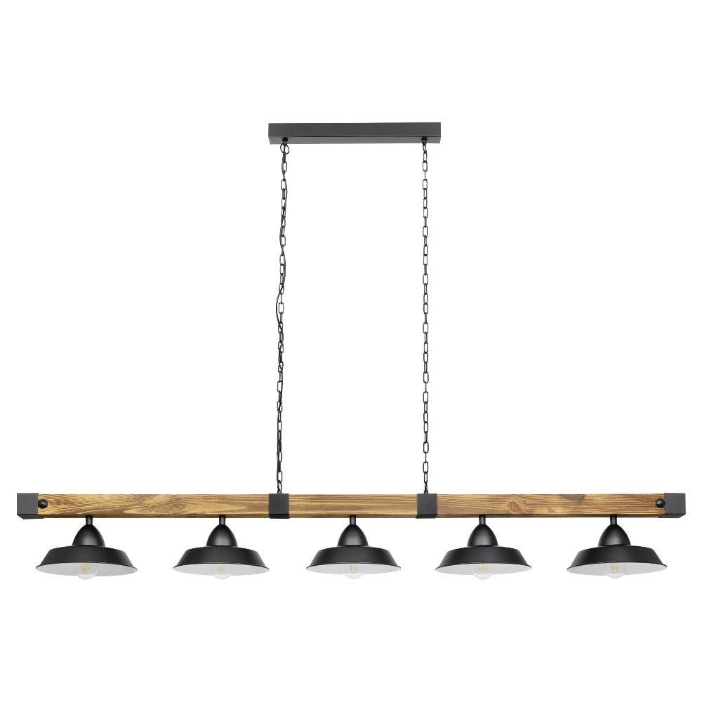 Oldbury 5 Light Pendant Black Steel - 205036
