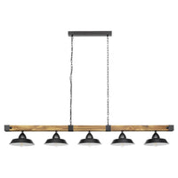 Oldbury 5 Light Pendant Black Steel - 205036