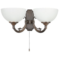 Savoy 2 Light Wall Light Oil Rubbed Bronze / White - 205122