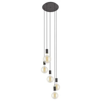 Pozueta 5 Light Pendant Black Steel - 205161N