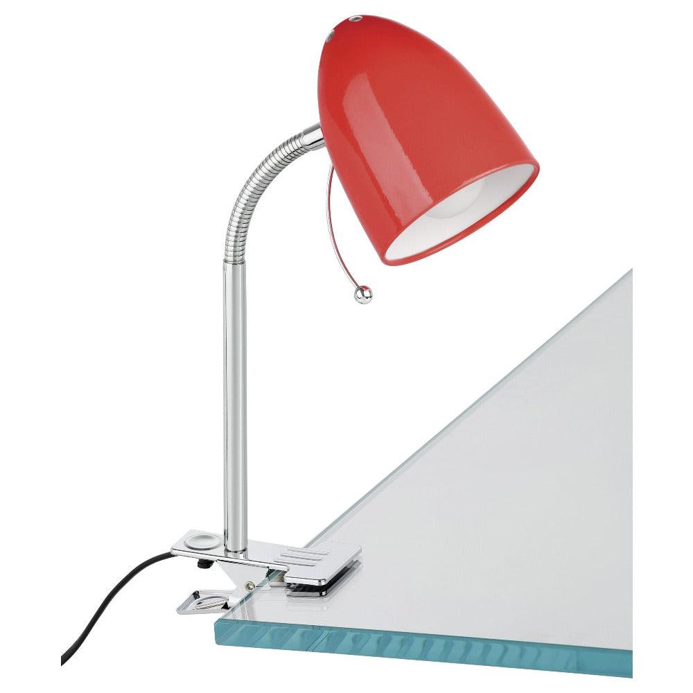 Lara 1 Light Clamp Lamp Red - 205259N