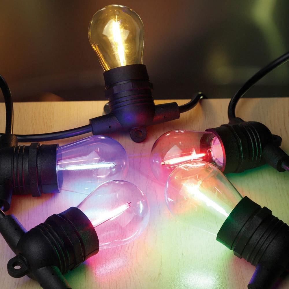 Outdoor Festoon 10 Light Kit Fixed Black 12V Multi Colour -205402N