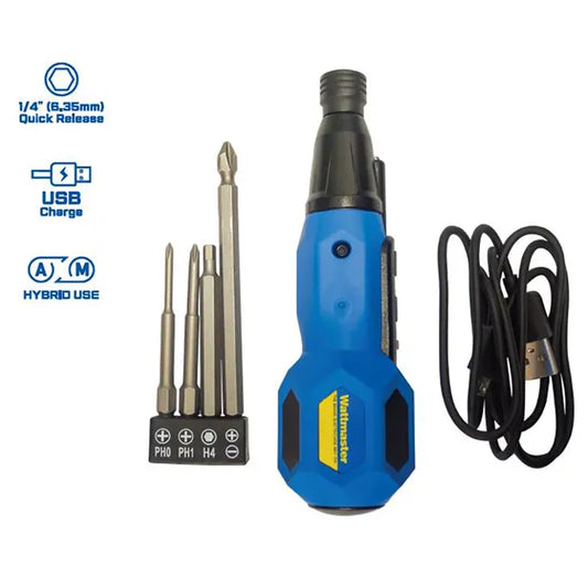 WATTMASTER 3.6V RECHARGEABLE SCREWDRIVER WITH 4 BITS - WATH300Q4