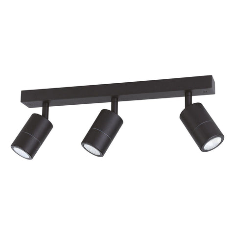 FREMANTLE 3lt GU10 Adjustable Bar IP55 Dimmable Exterior Wall Light Matt Black - 206159