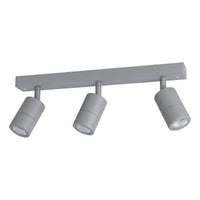FREMANTLE 3lt GU10 Adjustable Bar IP55 Dimmable Exterior Wall Light Silver Grey - 206162