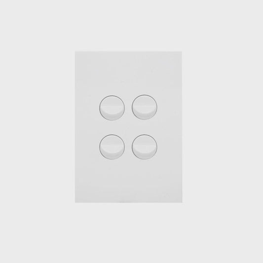 Hager Finesse 4 Gang Switch - Gloss White - WBQSV4 - ARCK Electrical Wholesale Supplies
