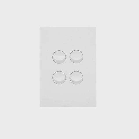 Hager Finesse 4 Gang Switch - Gloss White - WBQSV4