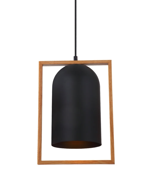SWING Oblong Shape Wood Frame 1 Light Pendant Black  -  SWING2 - ARCK Electrical Wholesale Supplies