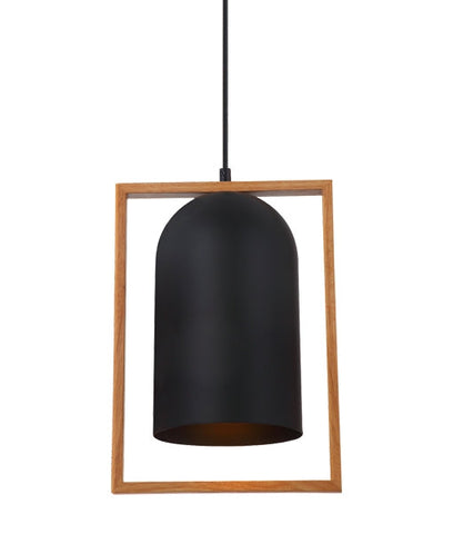 SWING Oblong Shape Wood Frame 1 Light Pendant Black  -  SWING2 - ARCK Electrical Wholesale Supplies