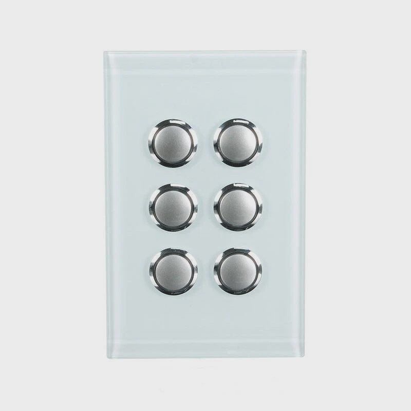CLIPSAL SATURN 6 GANG PUSHBUTTON LED SWITCH - OCEAN MIST - 4066PBLOM - ARCK Electrical Wholesale Supplies