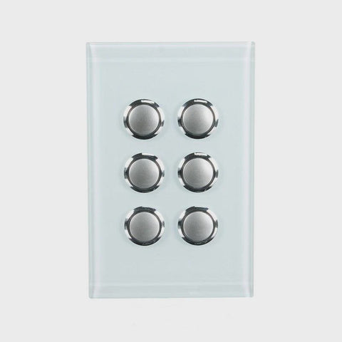 CLIPSAL SATURN 6 GANG PUSHBUTTON LED SWITCH - OCEAN MIST - 4066PBLOM - ARCK Electrical Wholesale Supplies