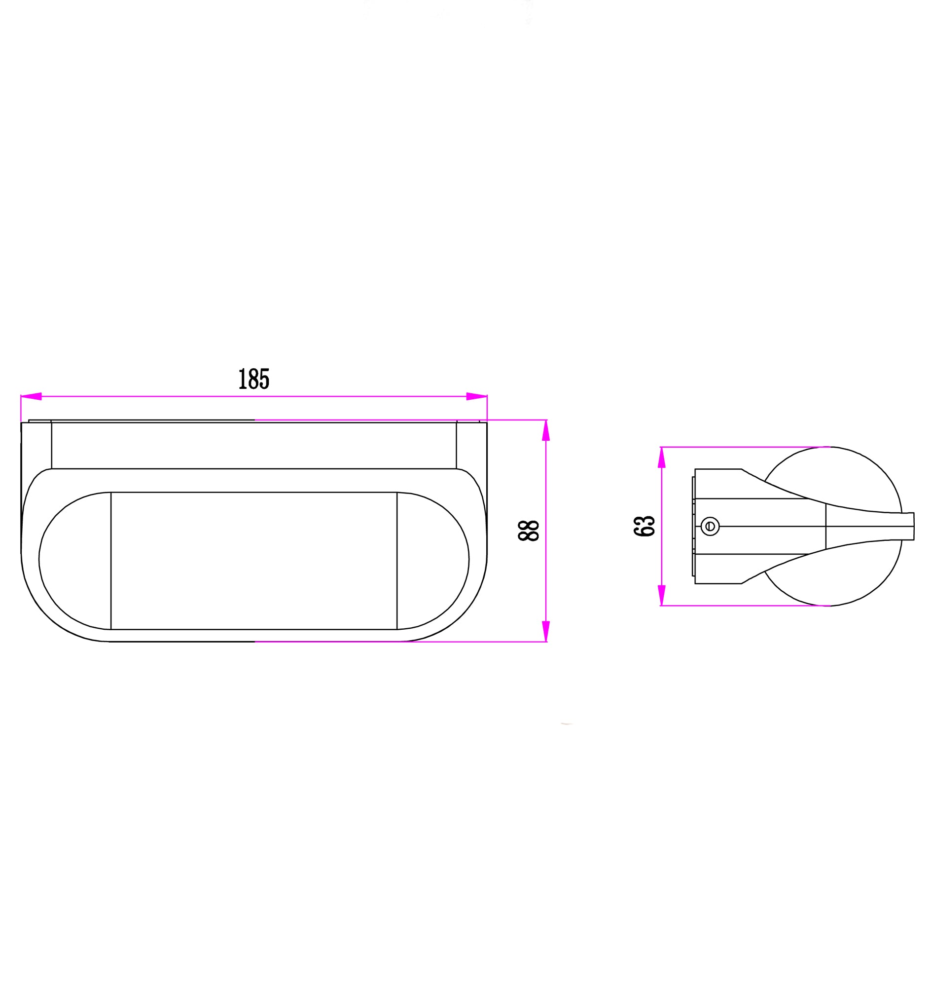 WALL S/M Up/Dn 7W OVAL 3K IP65 Opal Diff 380 Lm - MARINA1