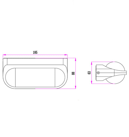 WALL S/M Up/Dn 7W OVAL 3K IP65 Opal Diff 380 Lm - MARINA1