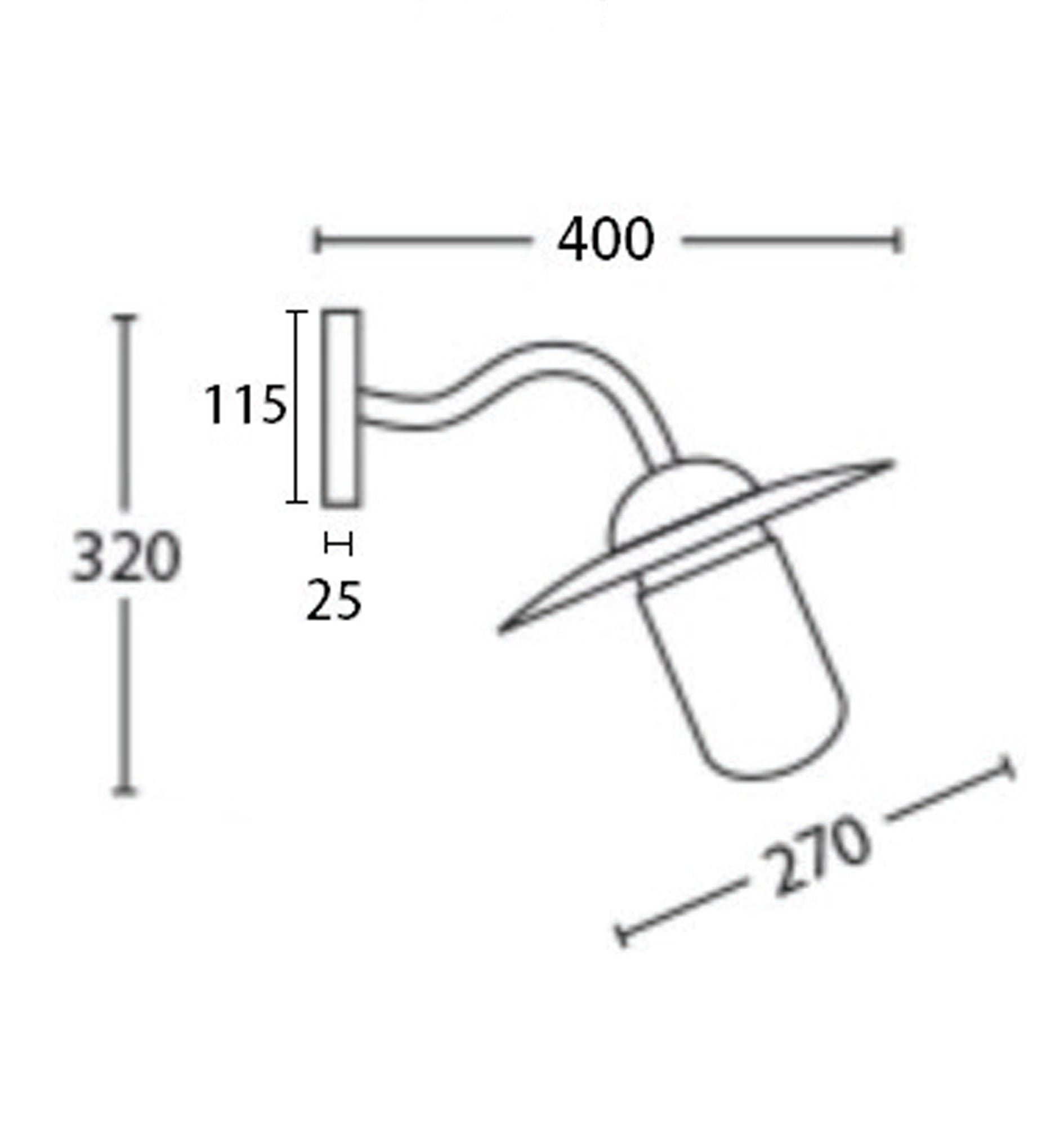 WALL S/M ES Sun Hat Aged Cop IP54 Clr Glass Diff - DEKSEL01