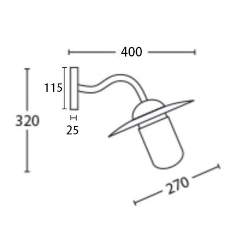WALL S/M ES Sun Hat Aged Cop IP54 Clr Glass Diff - DEKSEL01