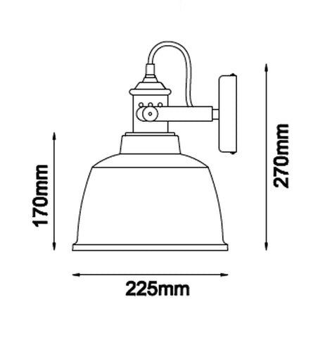 Alta Industrial Bell Shape Pendant Light in White - ALTA1W