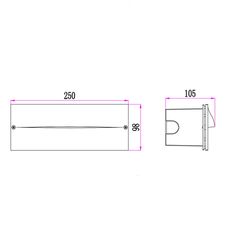 WALL RECD 13W RECT Wh 3K IP65 Eyelid 380 Lm - OGA02