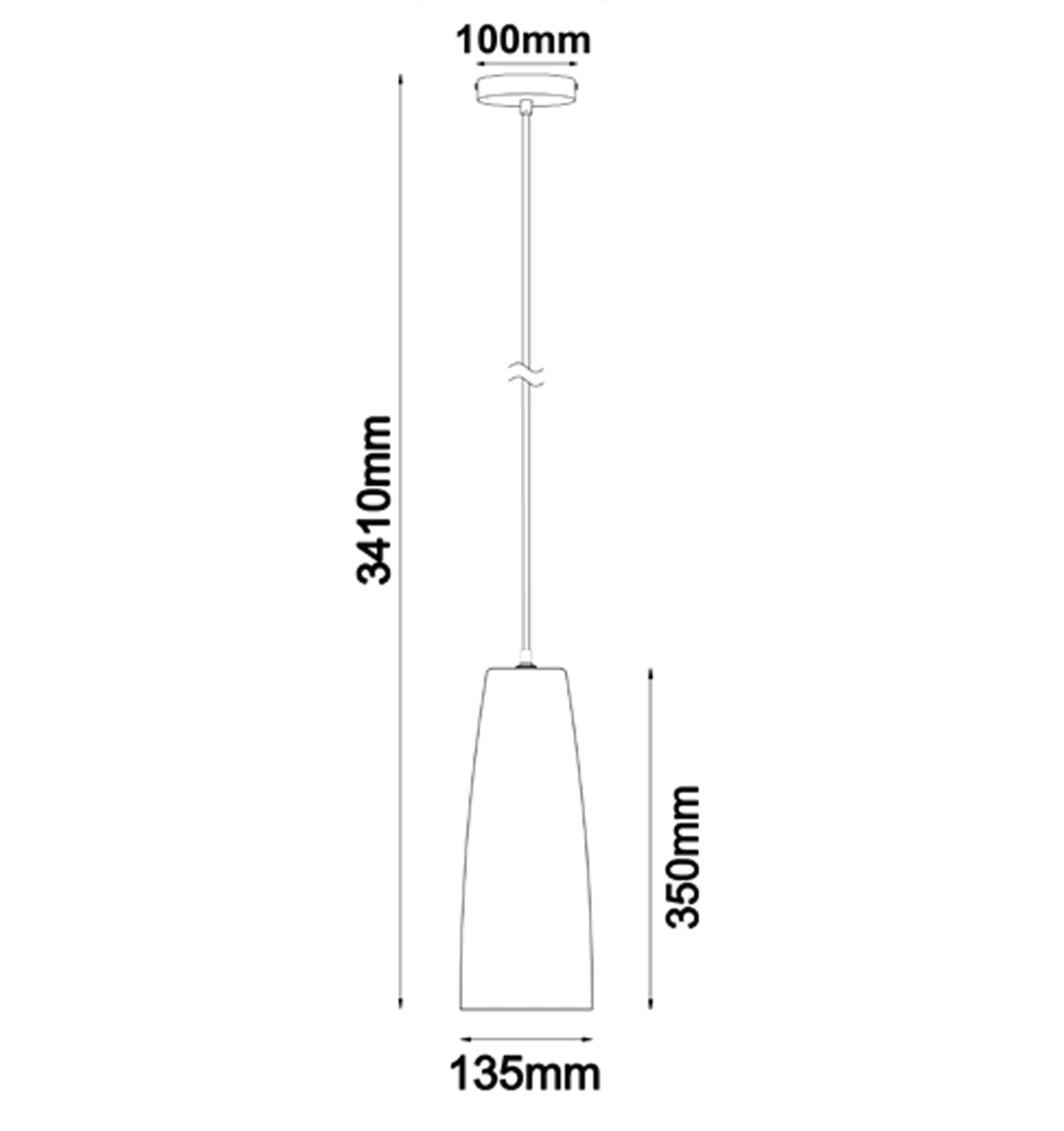 PENDANT ES Smoke Blk Glass ELLIPSE w/Rain Drop OD135mm - CHUVA1
