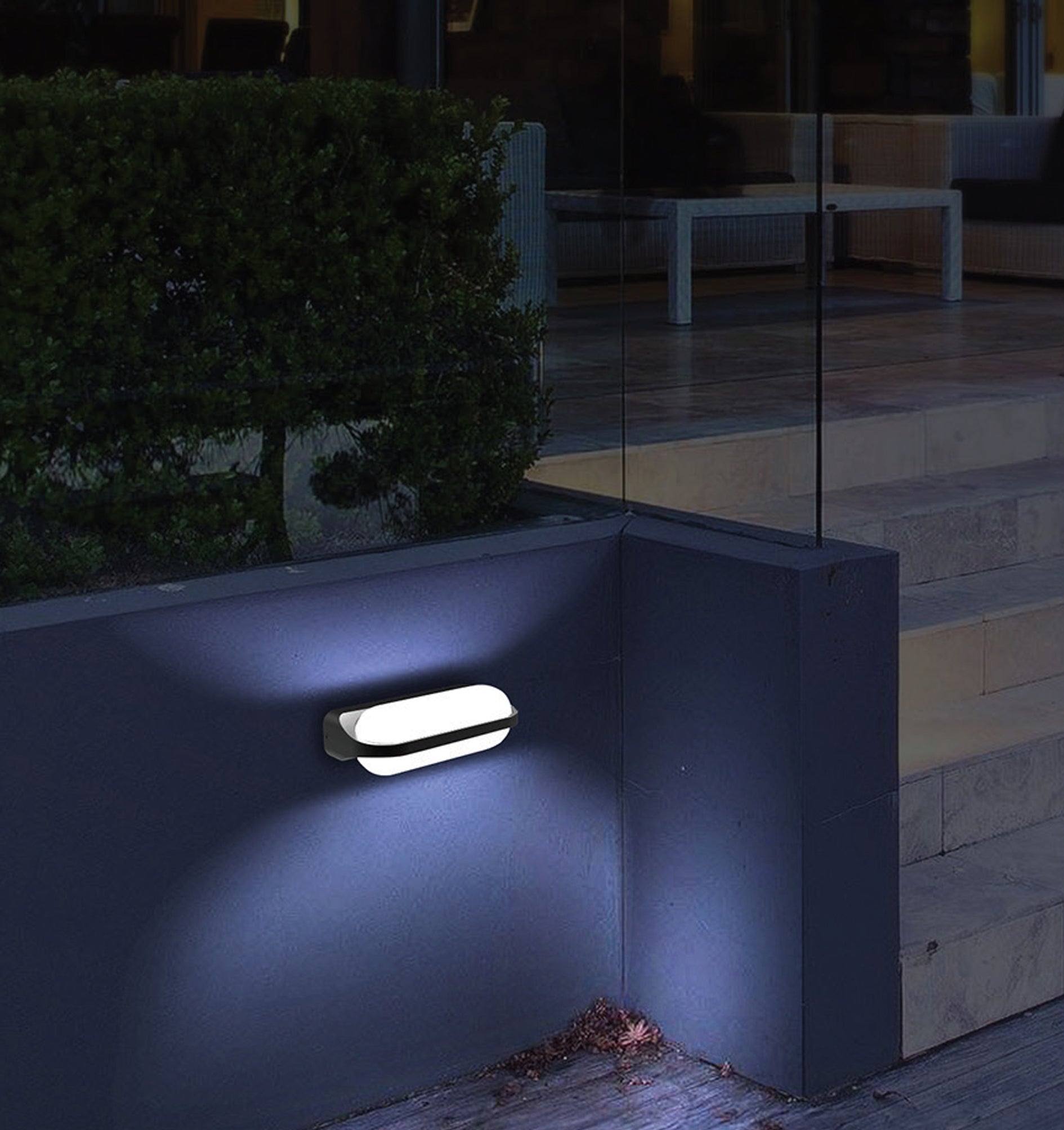 WALL S/M Up/Dn 7W OVAL 3K IP65 Opal Diff 380 Lm - MARINA1