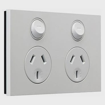 CLIPSAL SATURN ZEN DOUBLE POWERPOINT (WHITE) - Z4025-ZW - ARCK Electrical Wholesale Supplies