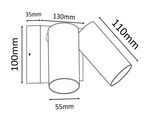 3A LIGHTING LED DOUBLE SPOTLIGHT 252/BK