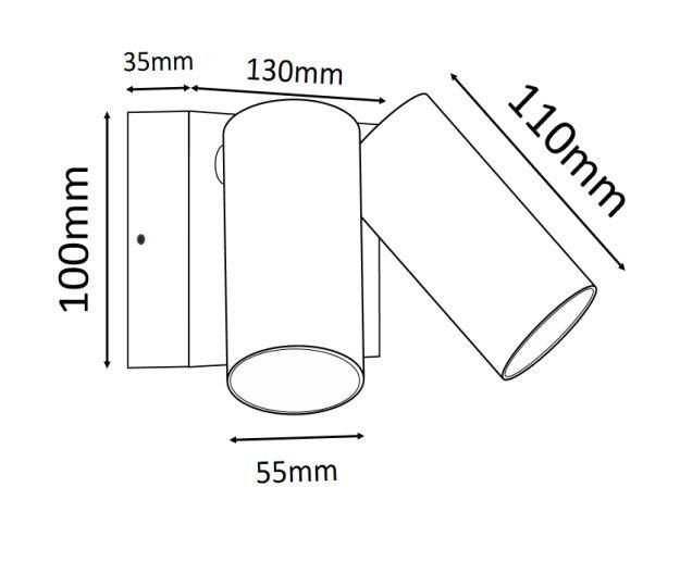 3A LIGHTING LED DOUBLE SPOTLIGHT W/SEN - 253/BK